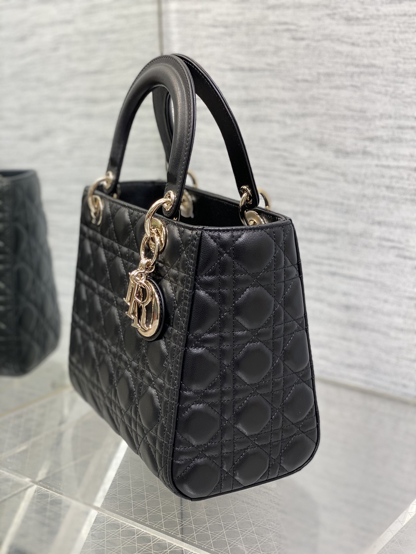 Medium Lady Dior Bag Black Cannage Lambskin